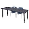 Regency Tables > Height Adjustable > Rectangular Mobile Table & Chair Sets, 66 W, 30 L, 23-34 H, Grey MT6630GYAPCBK45NV - alternate 1